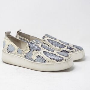Vince Snake Print Sneakers - Cream and Gray